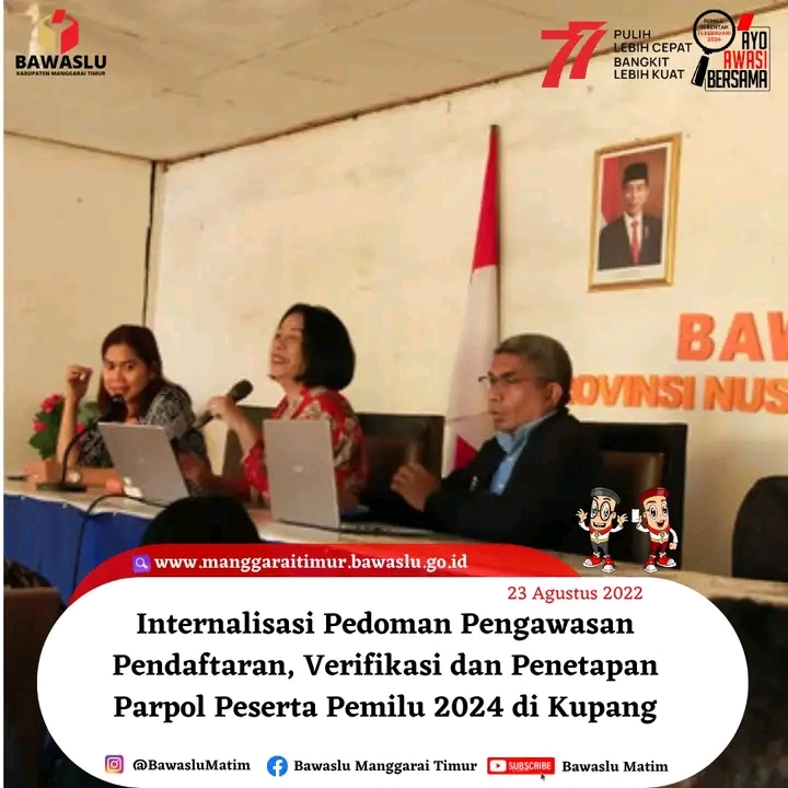 Bawaslu Manggarai Timur Hadiri Rakernis Internalisasi Pedoman Pengawasan Pendaftaran Partai Politik